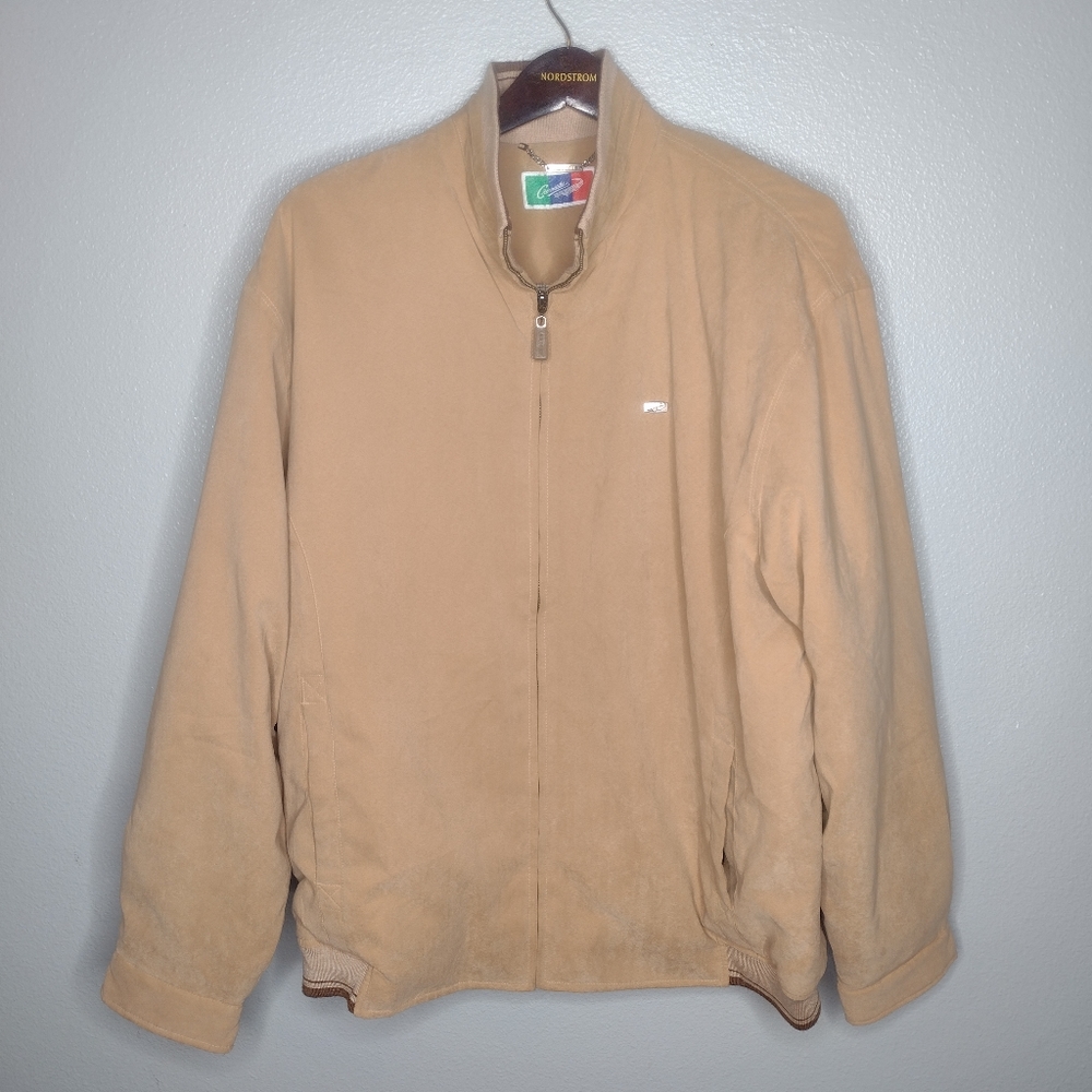 COPY - Crocodile Men's Bomber Jacket Coat 2L Tan Zip Up Preppy Old Money S1